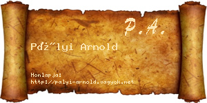 Pályi Arnold névjegykártya